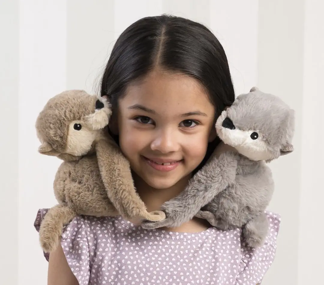 Warmies Knuffelvrienden Otter Duo - Bruin/Grijs