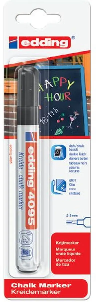 edding 4095 Krijtstift Rond Zwart