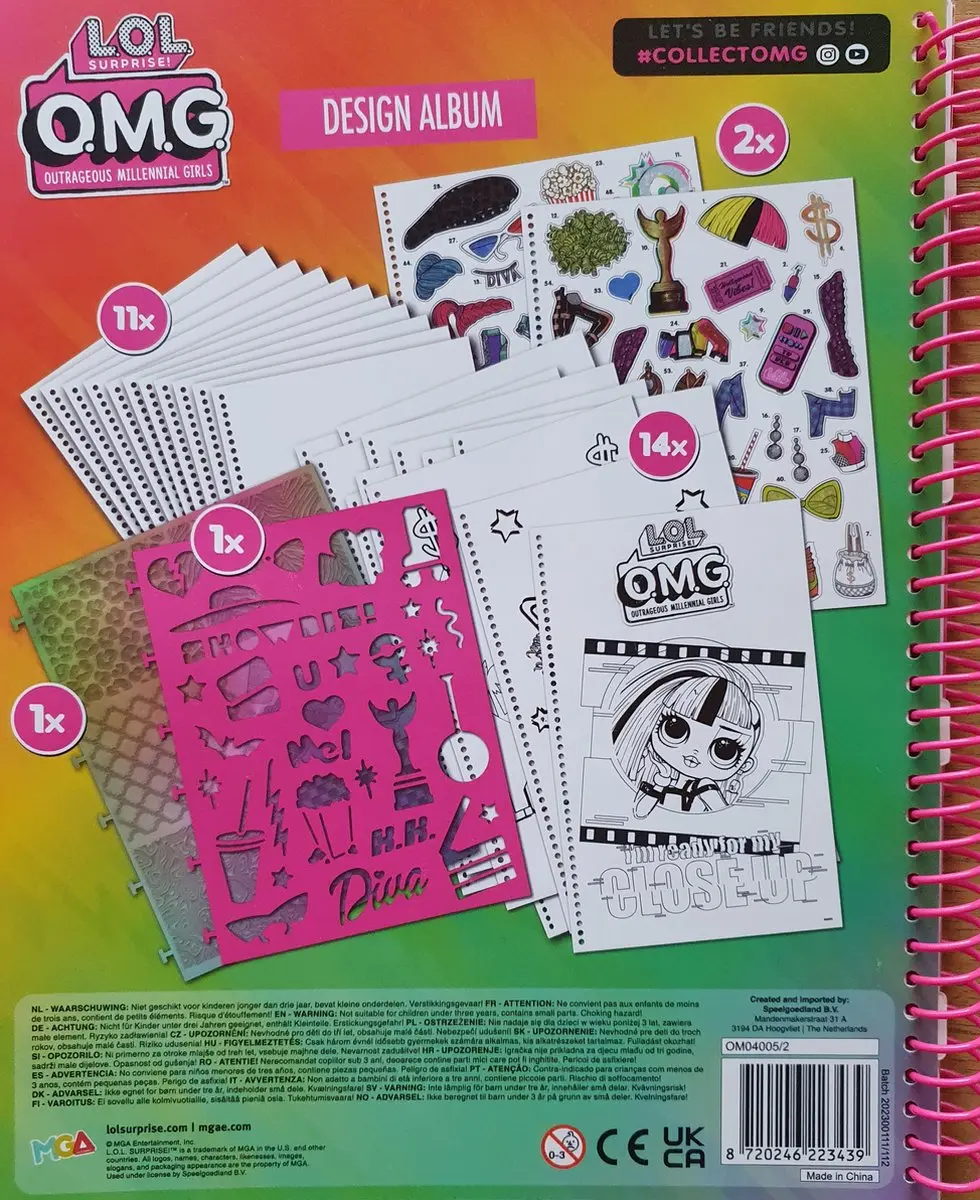 LOL Surprise! Stylish Queens Stickers & Sjablonen - 25 Pagina's - Paars/Roz