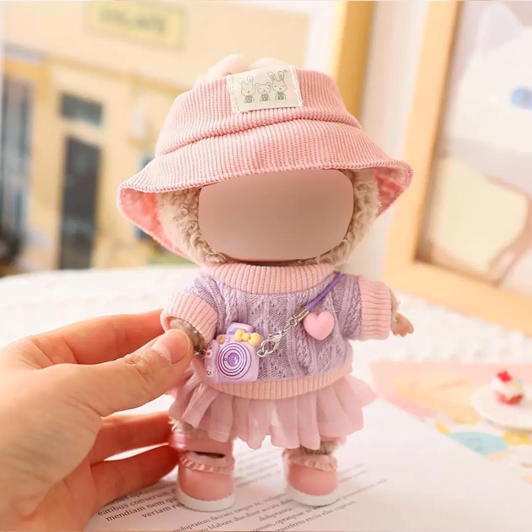 ECTEATOY Labubu Poppenkleding 5-delig - Roze - 15-17cm