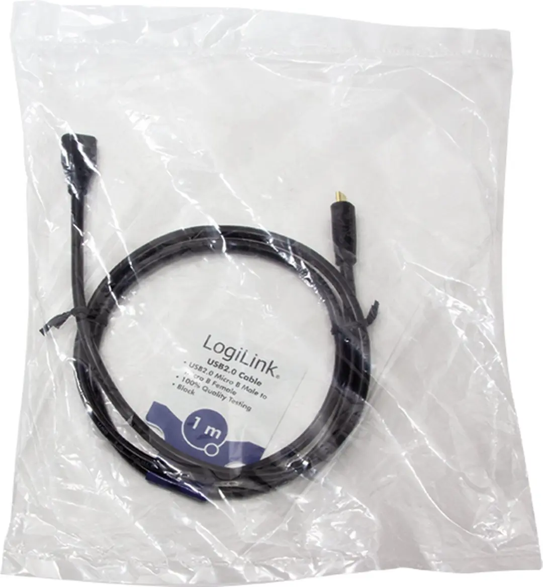 Logilink CU0121 USB-kabel 1m USB 2.0 Micro-USB - Zwart