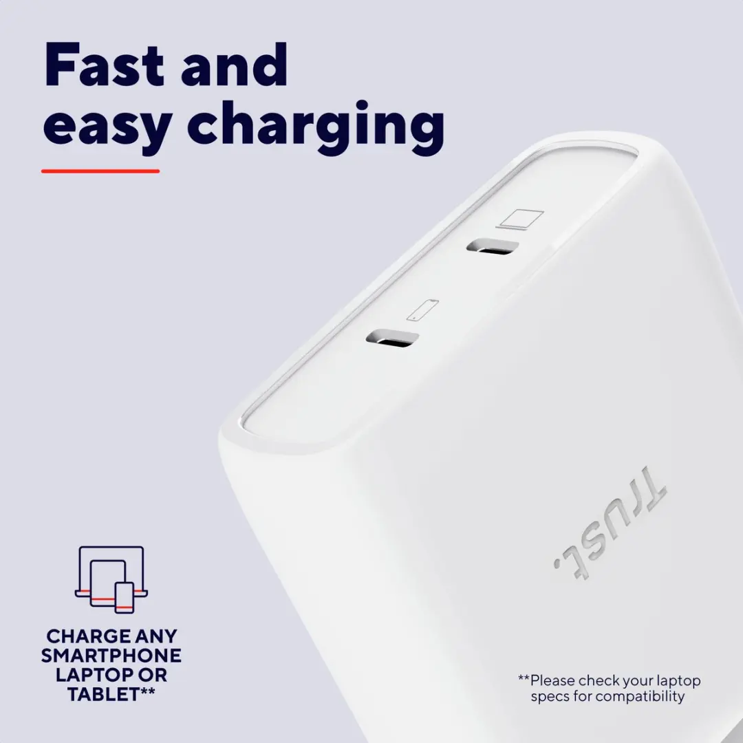 Trust Maxo 100W GaN Oplader 25528 - 2x USB-C - Wit