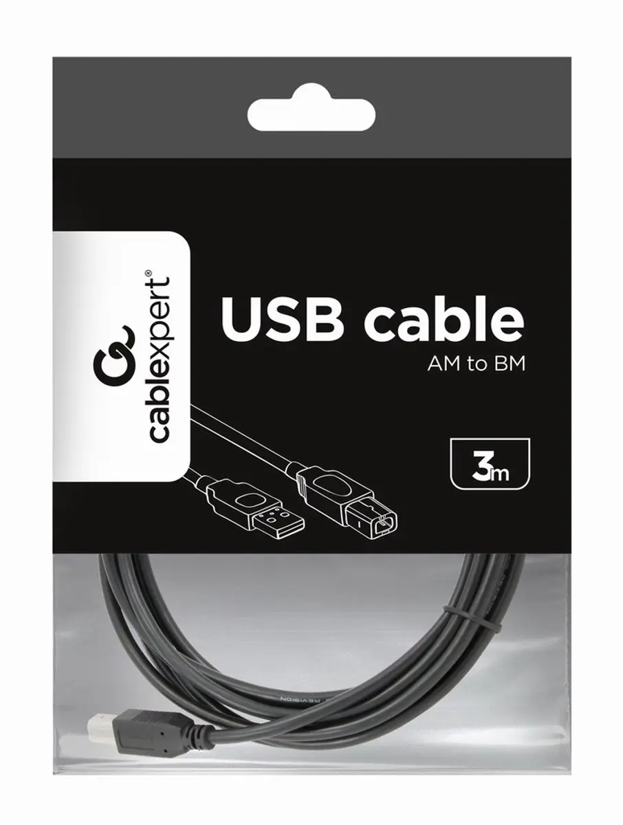 Cablexpert CCP-USB2-AMBM-10 Printerkabel - Zwart