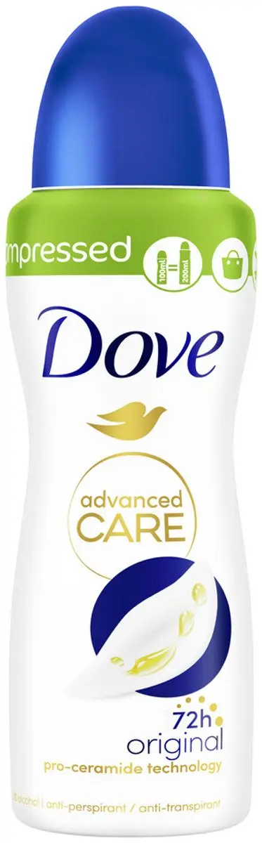 Dove Deo Spray Compressed 100ml - 3 Stuks