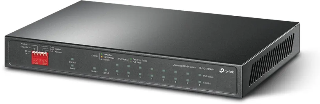 TP-Link TL-SG1210MP Unmanaged Switch 9x PoE 123W - Zwart