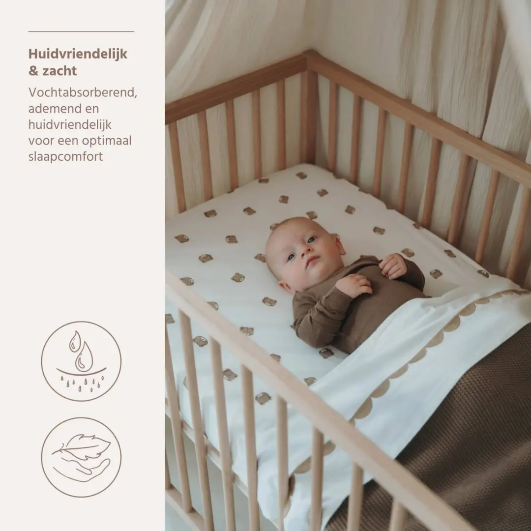 Meyco Baby Arc Ledikantlaken Taupe 100x150cm - 0.3 TOG