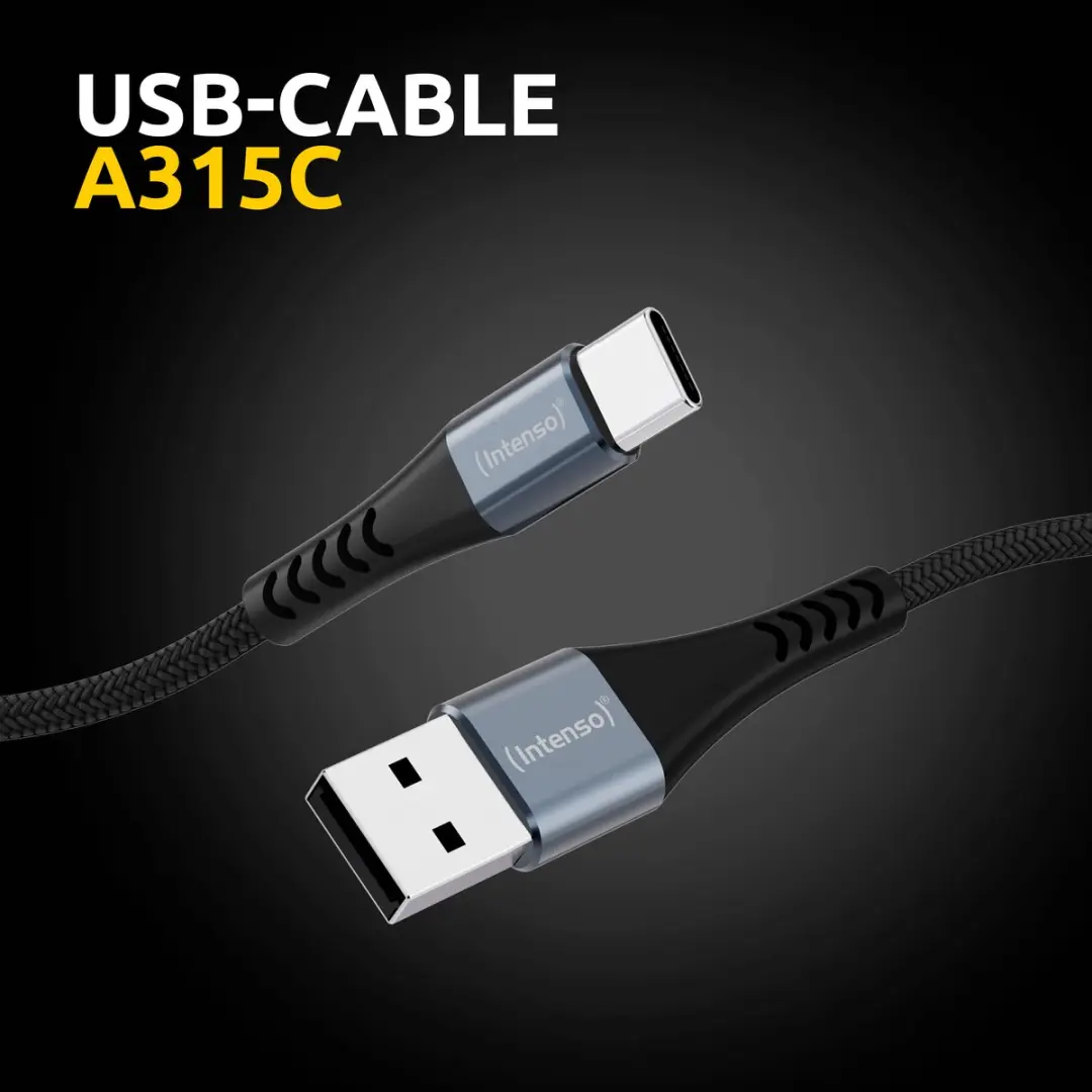 Intenso A315C USB-A naar USB-C Kabel 1.5m - Zwart
