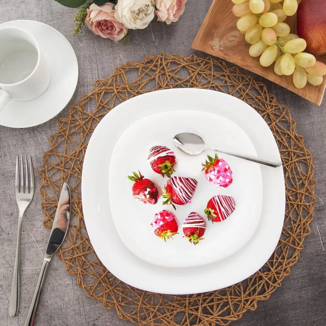 Orion Luna Serie Glazen Dessertbord 20cm - Wit