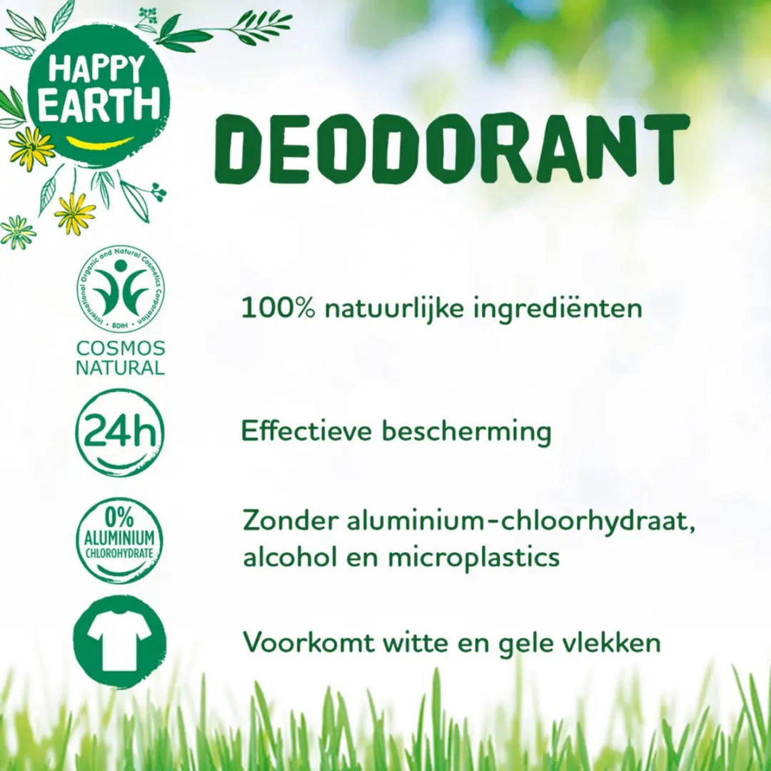 Happy Earth Deodorant Stick Cedar Lime - 3x40g