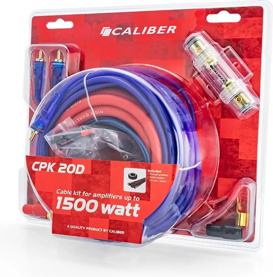 Caliber CPK20D Kabelset Subwoofer 20mm² - 1500W - Rood