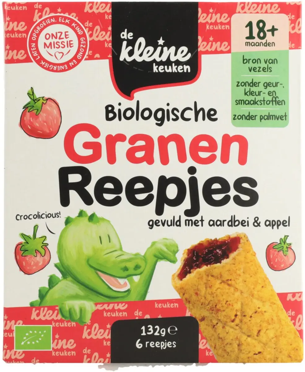 De Kleine Keuken Granenreepjes Aardbei & Appel