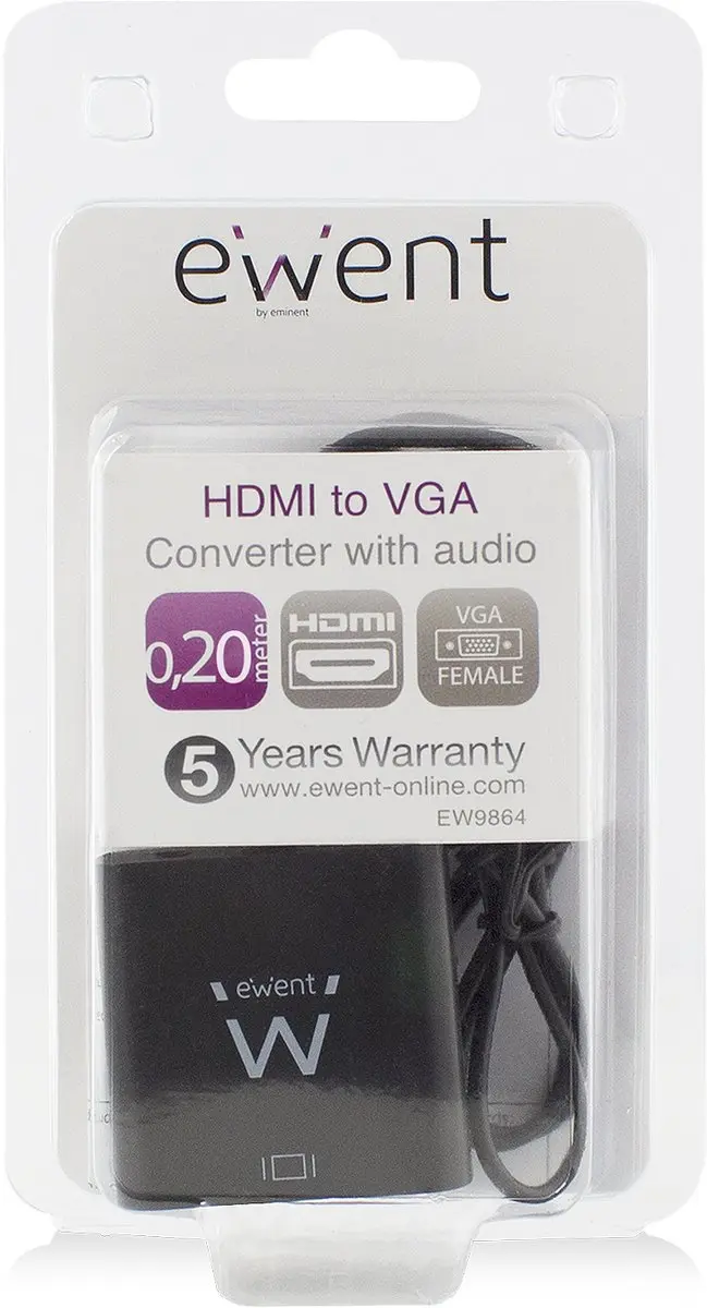 Ewent EW9864 Videoconverter HDMI naar VGA - Zwart - afbeelding 6 van 6