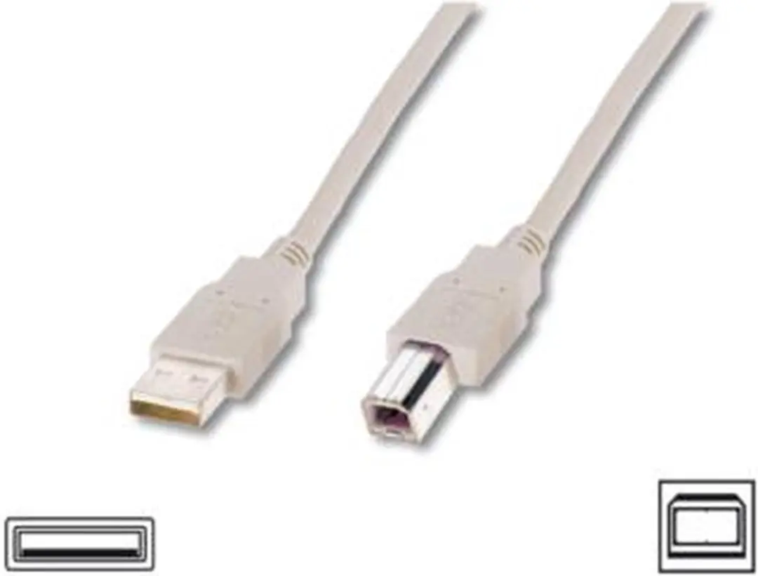 Digitus USB 2.0 Aansluitkabel AK-300105-010-E - USB-A naar USB-B - 1m - Beige