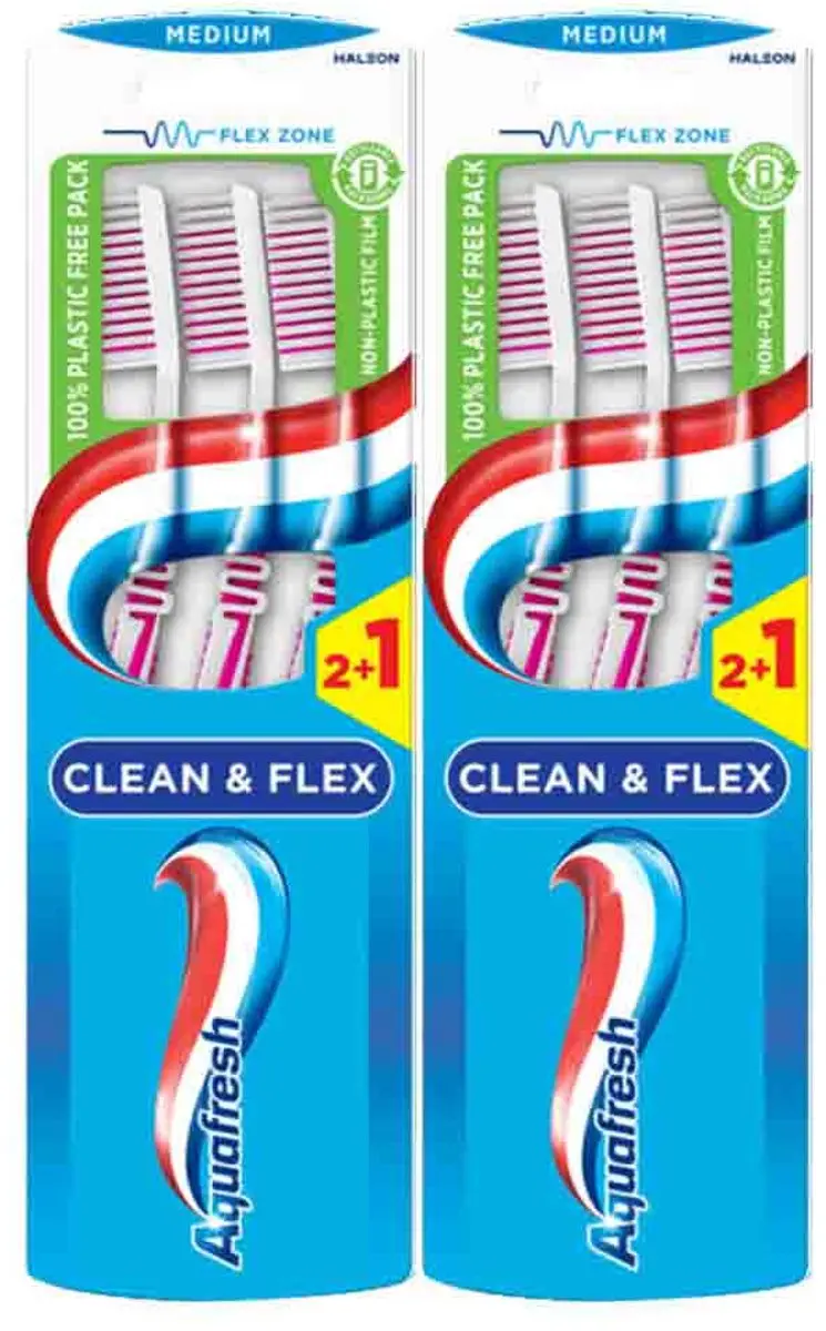 Aquafresh Clean & Flex Medium Tandenborstels - 6 Stuks