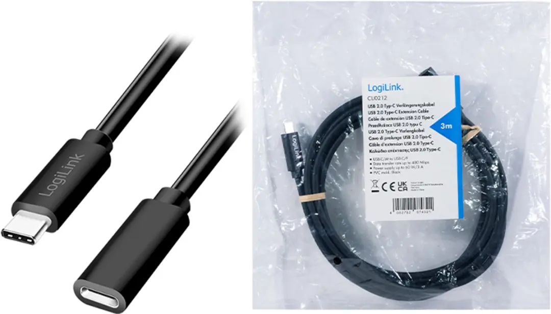 Logilink USB-C Kabel CU0210 USB 2.0 - 1m - Zwart