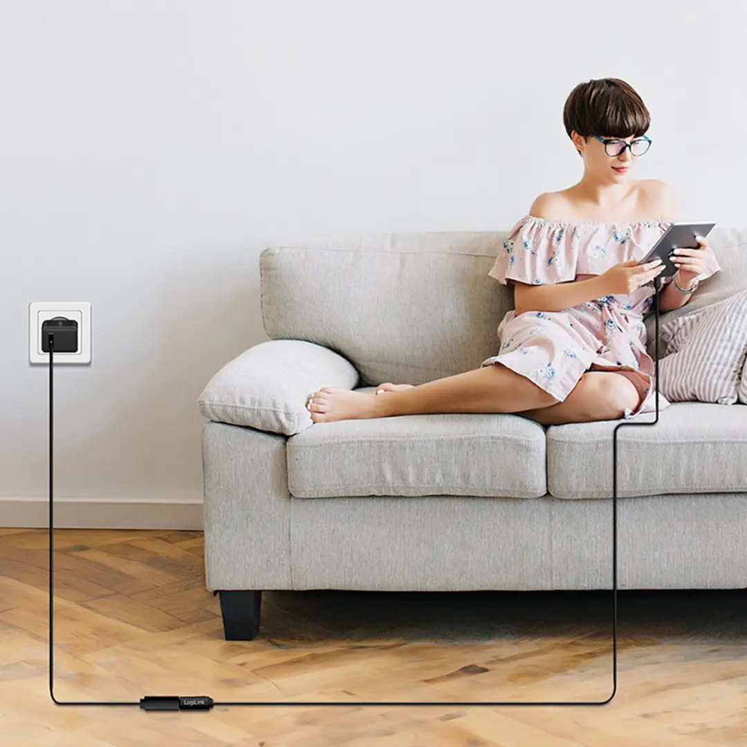 Logilink USB-C Kabel CU0210 USB 2.0 - 1m - Zwart