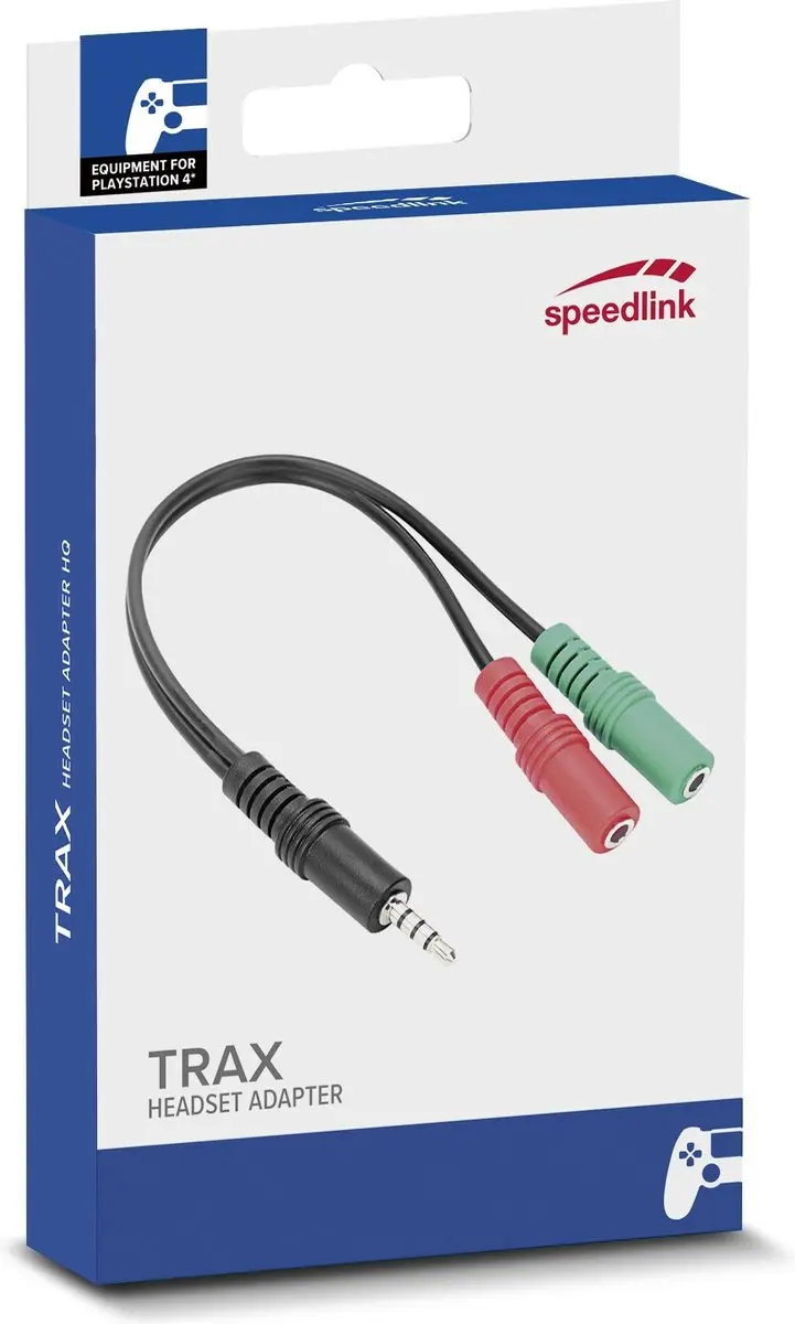 Speedlink TRAX Headset Adapter - Universeel - 2x 3,5mm Jack - Zwart