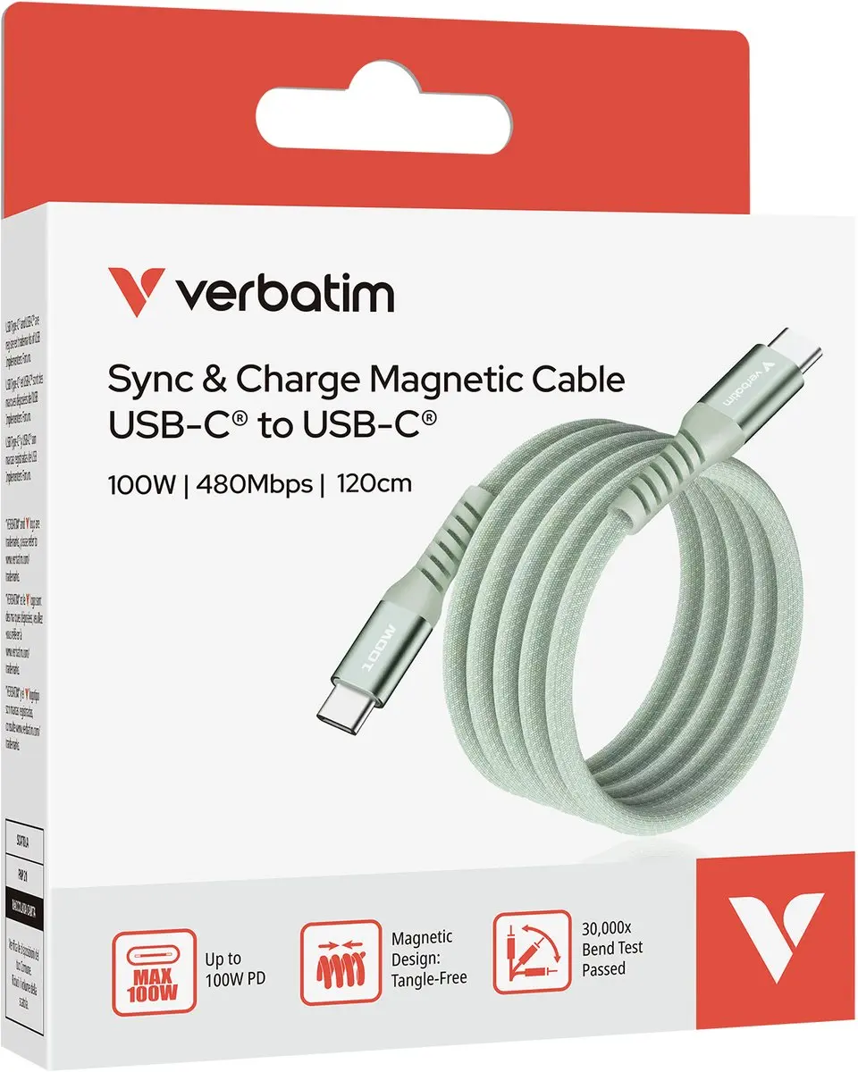 Verbatim USB-C Kabel 100W - Groen