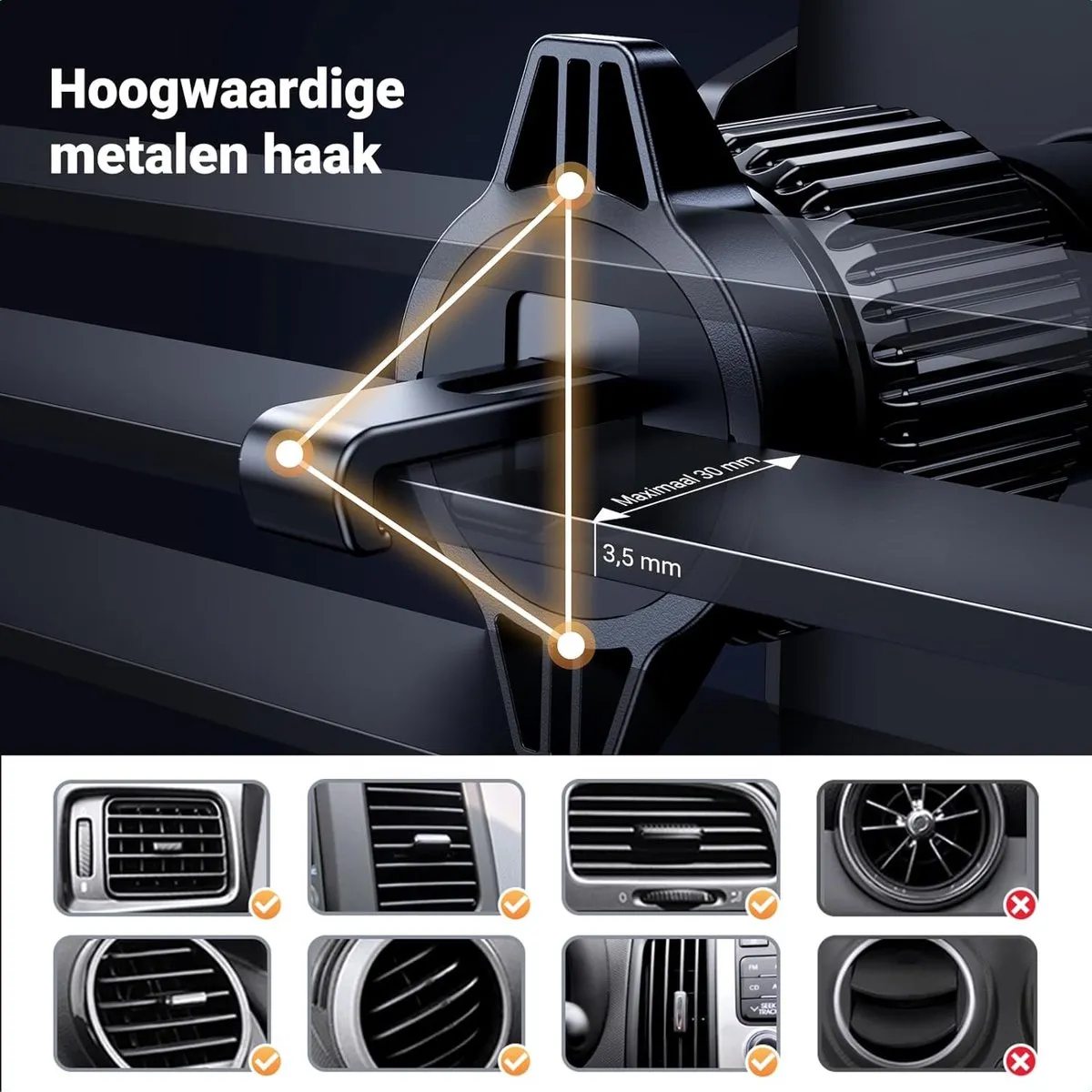 Ugreen Telefoonhouder Auto - Universeel - Grijs - afbeelding 5 van 6
