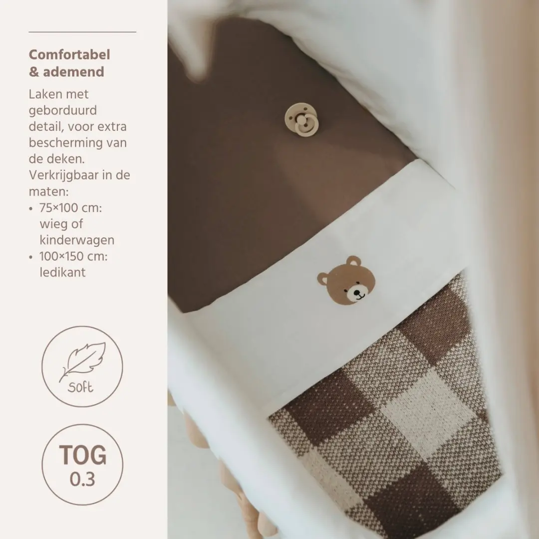 Meyco Baby Bear WiegLaken 75x100cm - Multicolor - 0.3 TOG