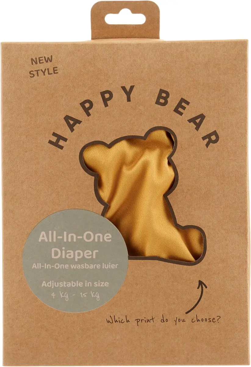 HappyBear All In One Wasbare Luier One Size - 4-15kg