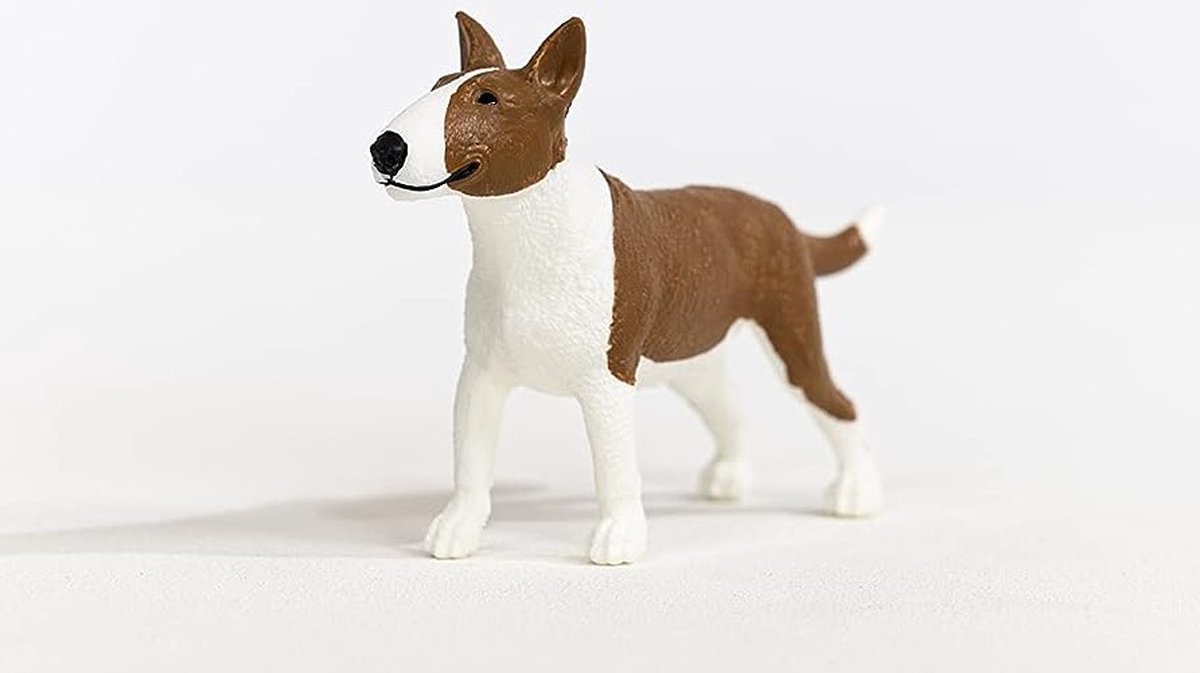 SLH13966 Schleich Farm World - Bullterriër Hondenfiguur, speelgoed voor kinderen vanaf 3 jaar