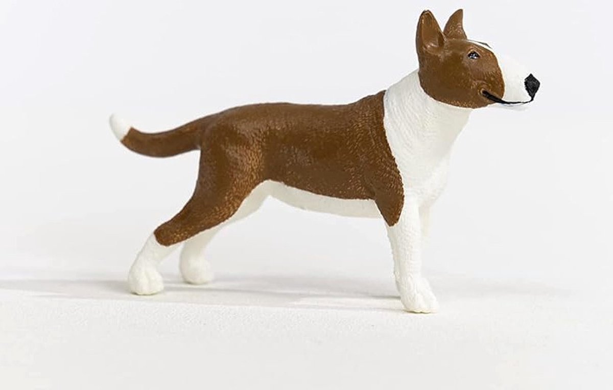 SLH13966 Schleich Farm World - Bullterriër Hondenfiguur, speelgoed voor kinderen vanaf 3 jaar