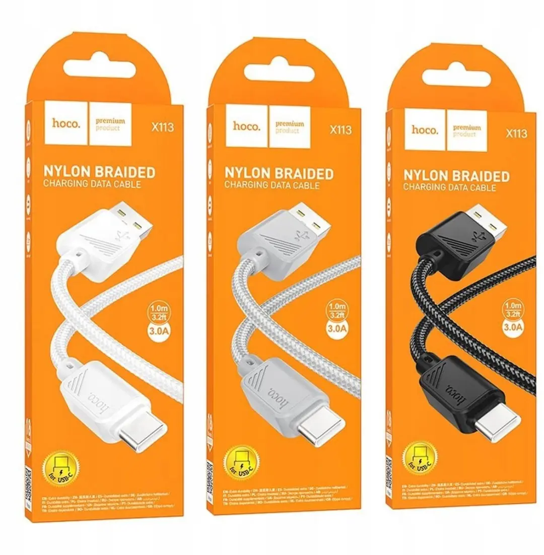 Hoco X113 USB-A naar USB-C Kabel 3A 1m - Wit - afbeelding 3 van 5