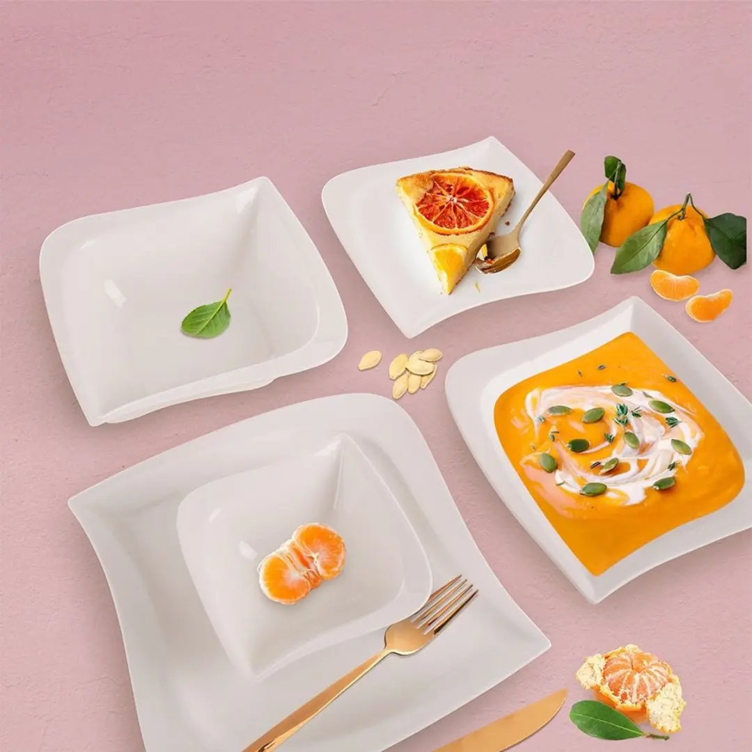 Orion Mona Musica Porseleinen Dessertbord 21,5x21,5cm - Wit