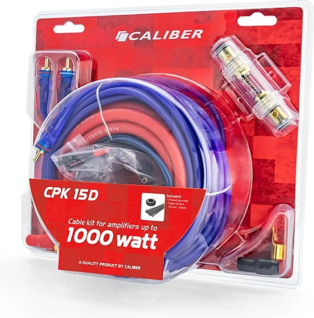 Caliber CPK15D Kabelset Subwoofer - 15mm² Rood