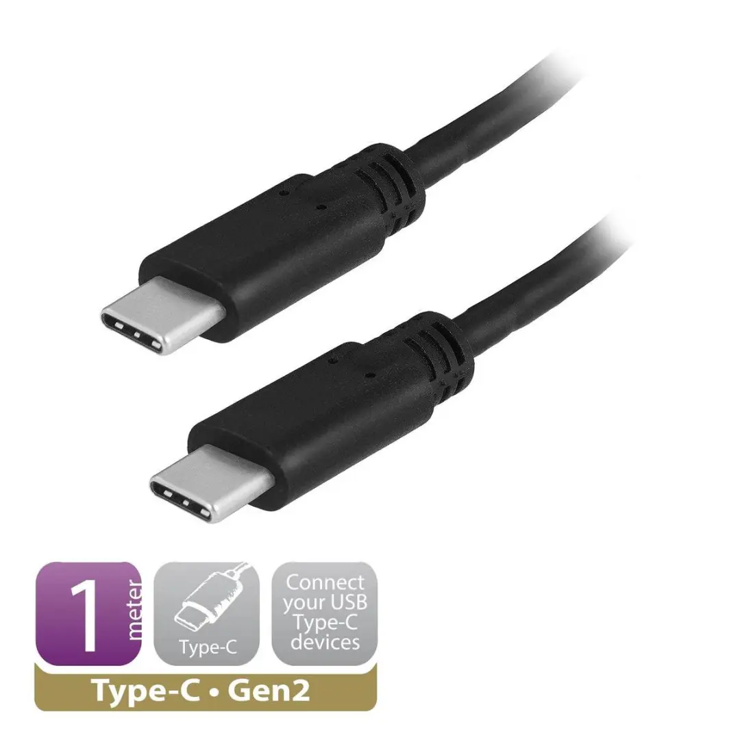 Ewent EW9648 USB-C Kabel 1m - USB 3.2 Gen 2 - Zwart
