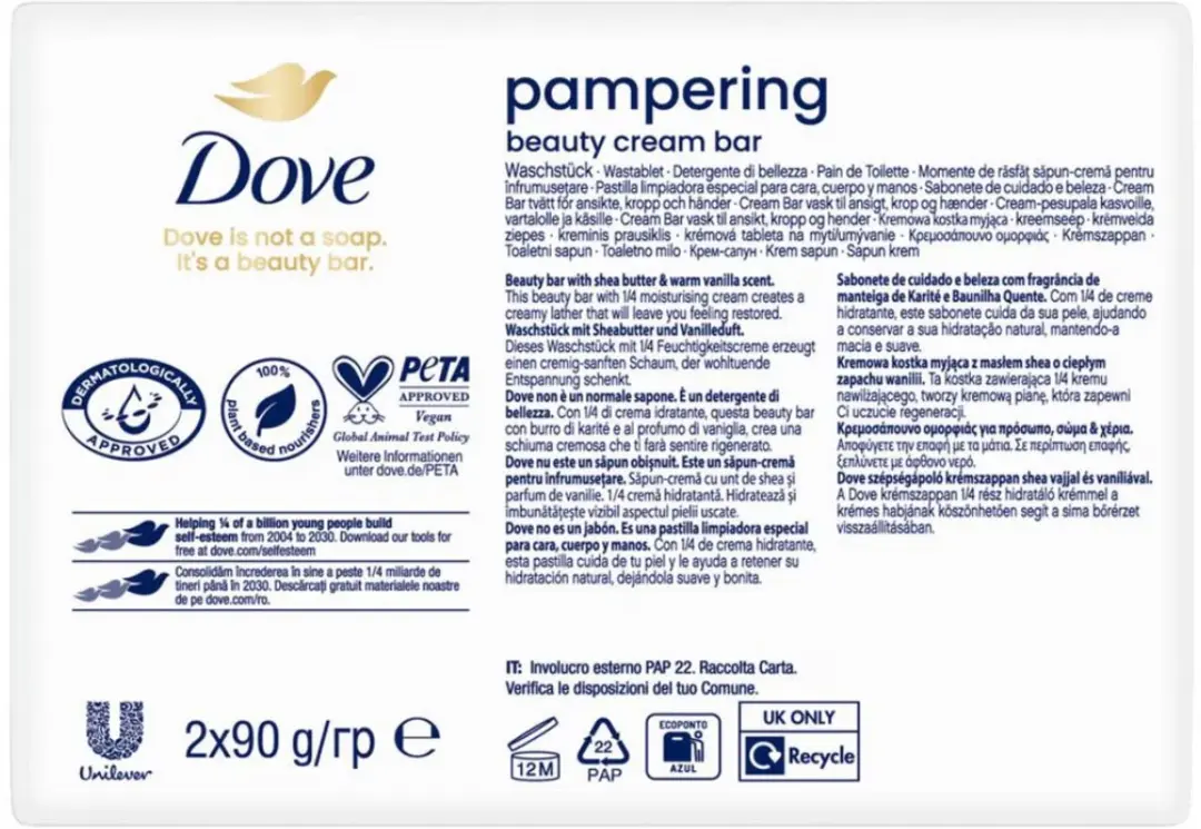 Dove Shea Butter Handzeep - 12 Stuks (4x90ml)