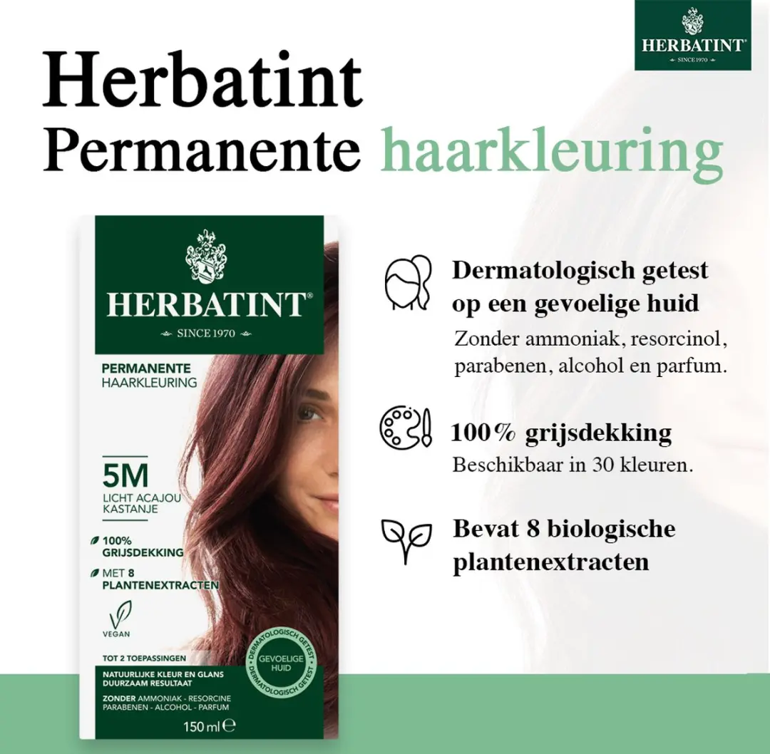 Herbatint Haarverf Licht Mahogany Kastanje 150ml