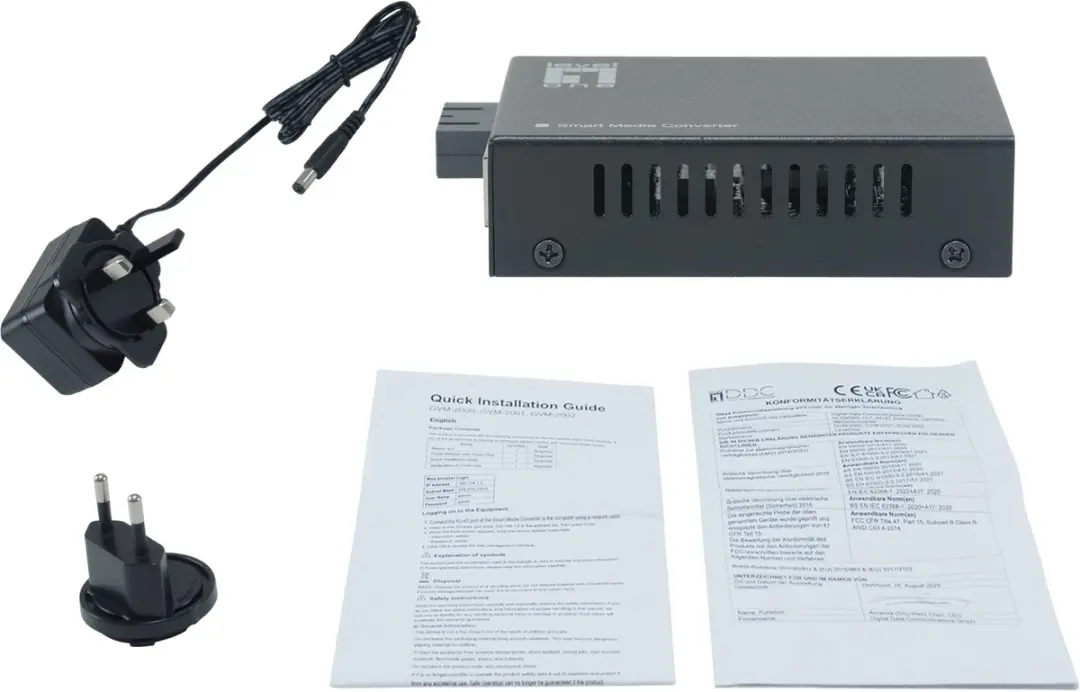 LevelOne GVM-2001 Netwerk Media Converter 1000Mbit - 850nm Multimode - Zwart
