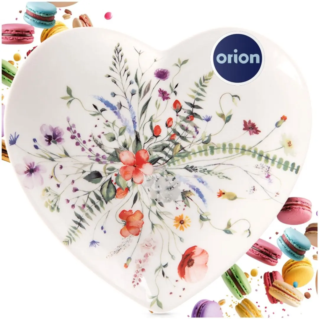 Orion Maki Hartvormig Porseleinen Dessertbord 17,5x17cm - Bloemenmotief