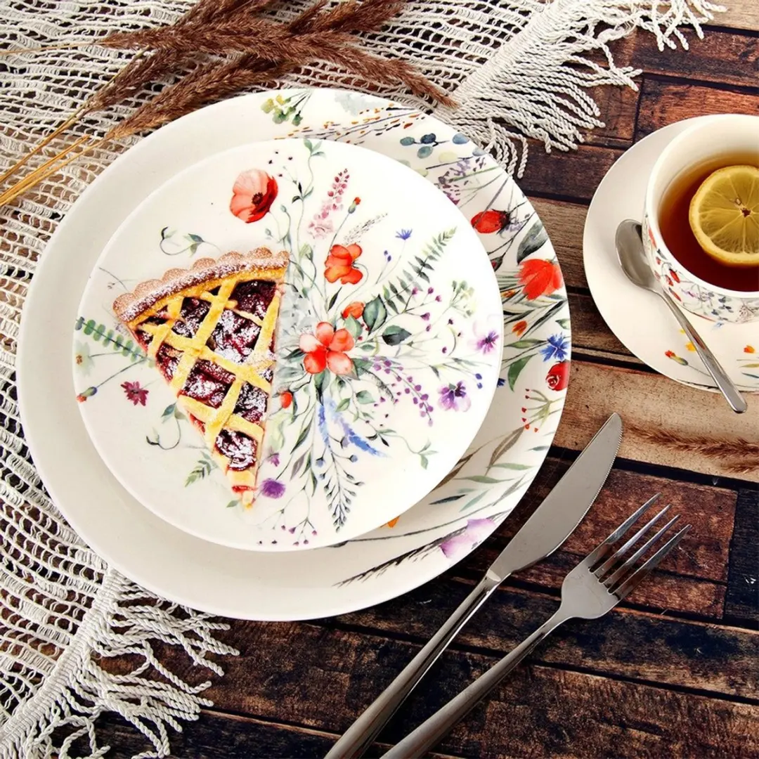 Orion Maki Serie Porseleinen Dessertbord 20,5cm - Wit/Veelkleurig