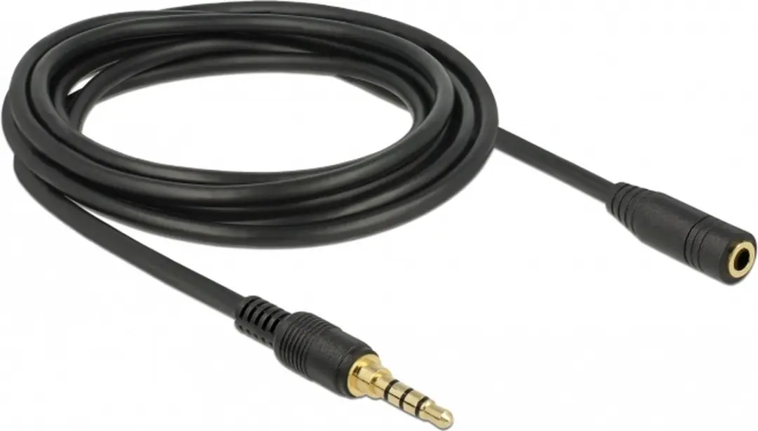 Delock 3,5mm Jack 4-polig Audio/Video Verlengkabel AWG24 - 3m - Zwart