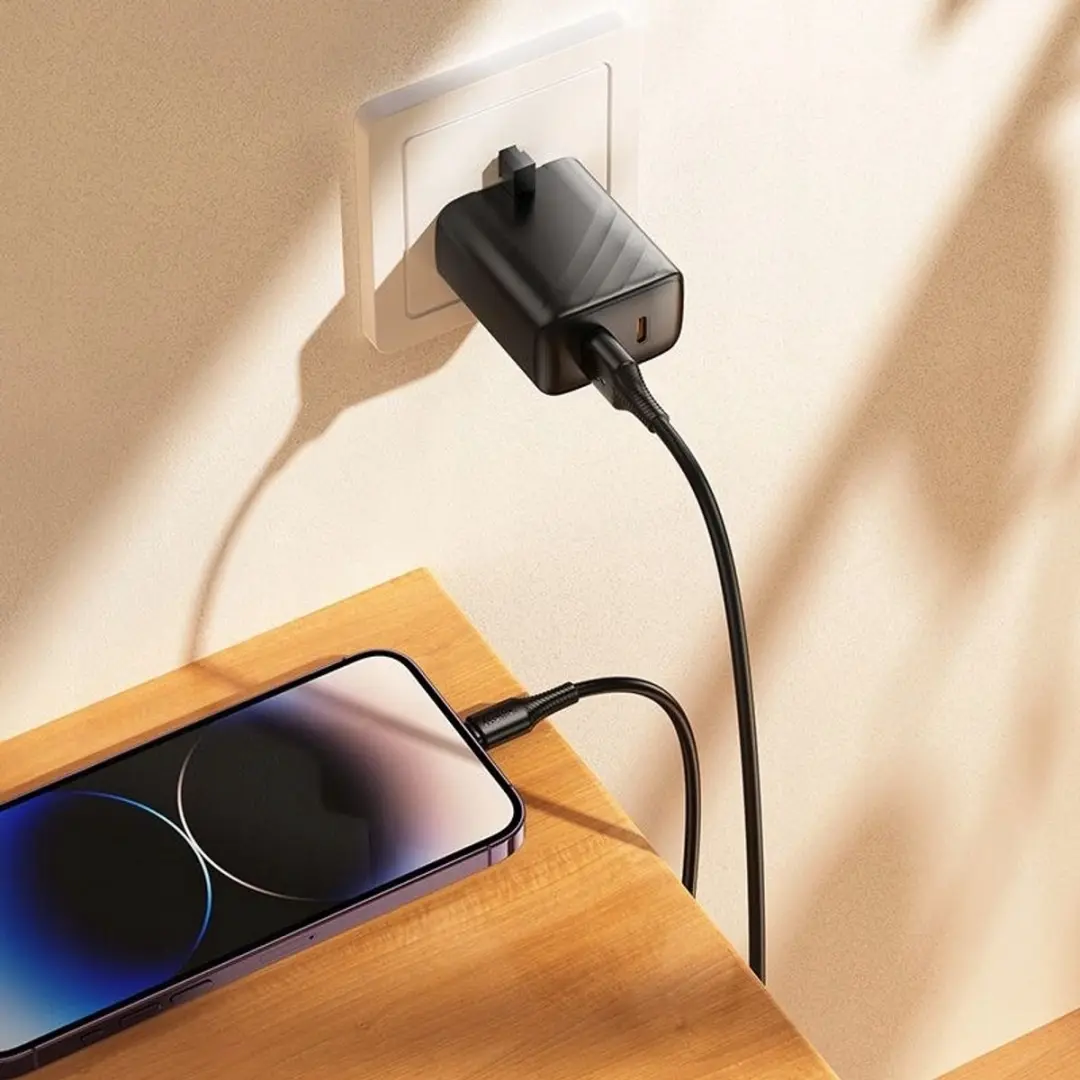 Hoco X120 USB-A naar Lightning Kabel 2.4A 1m - Zwart - afbeelding 3 van 5