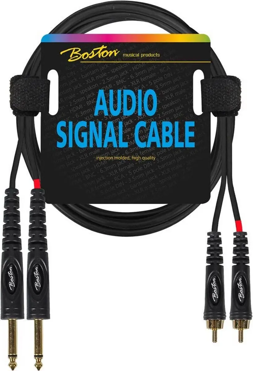 Boston Audio Signaalkabel 2x Tulp naar 2x Jack Mono