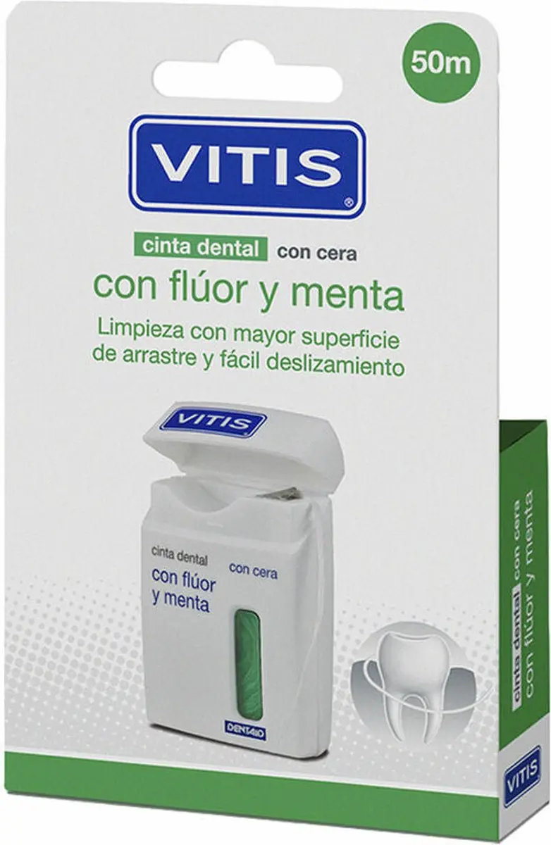 Vitis Dental Tape Fluoride Mint 100m