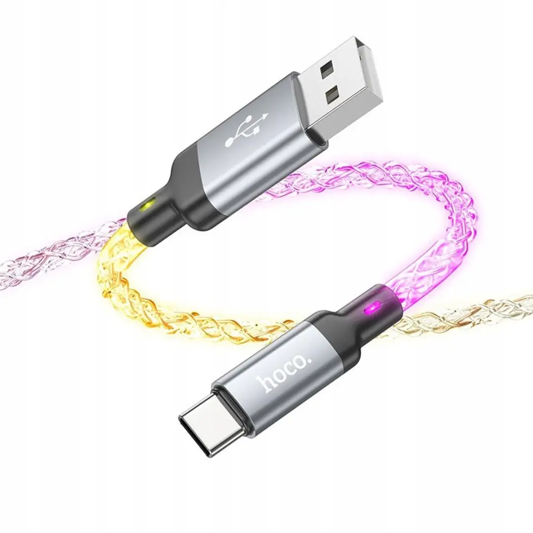 Hoco U112 USB-A naar USB-C Kabel 3A 1m - Grijs