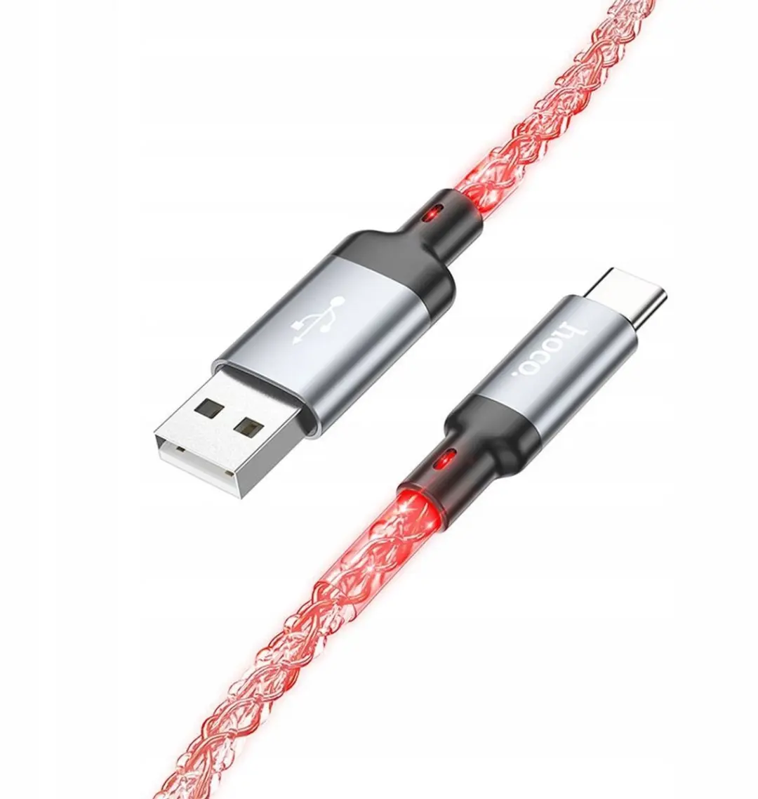 Hoco U112 USB-A naar USB-C Kabel 3A 1m - Grijs