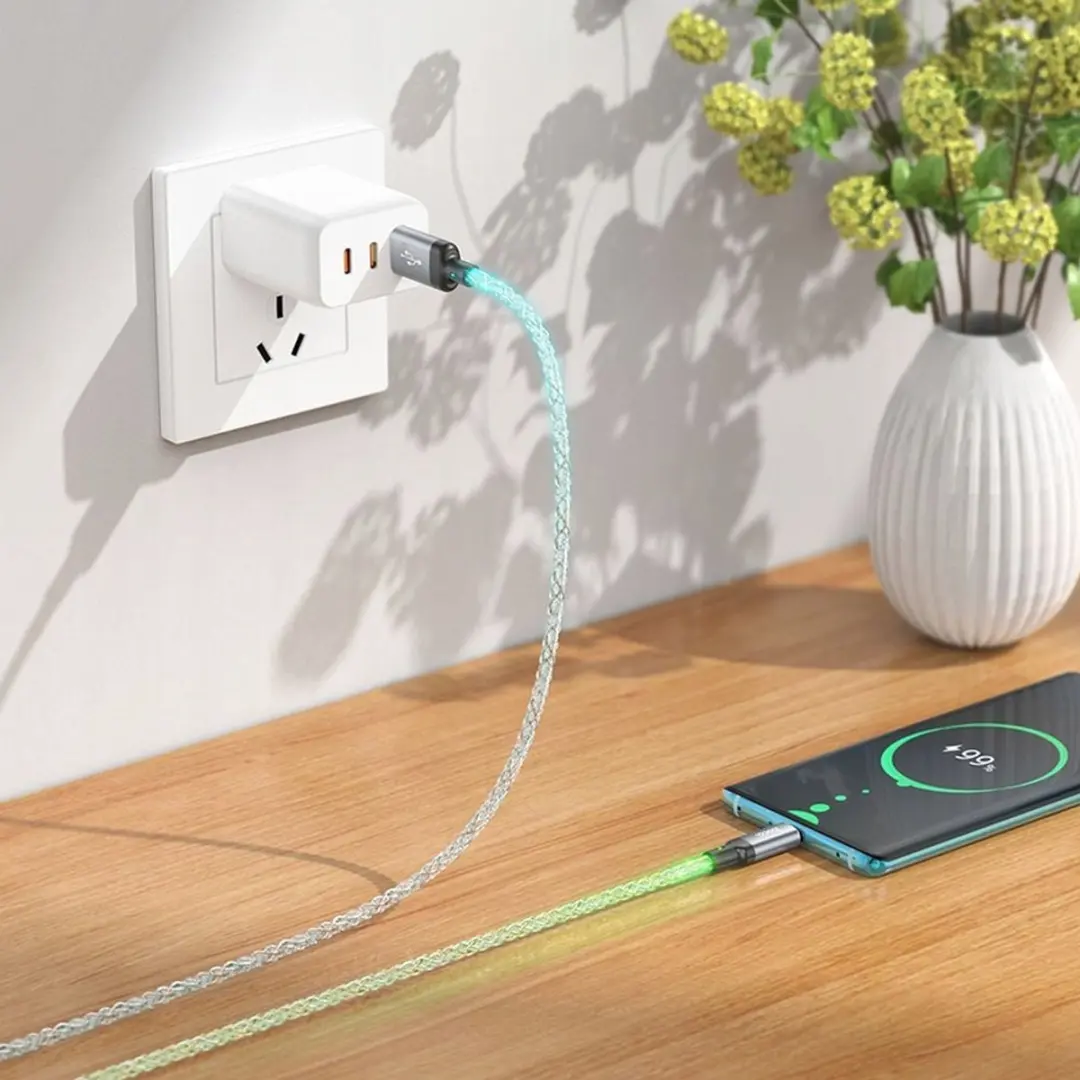 Hoco U112 USB-A naar USB-C Kabel 3A 1m - Grijs