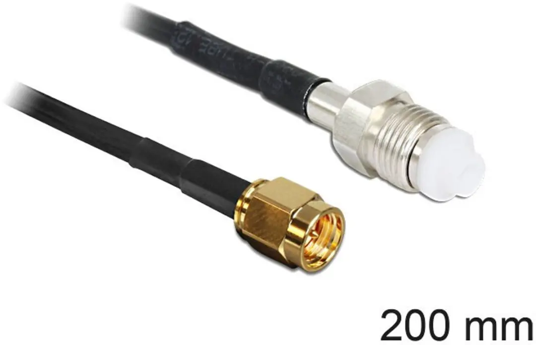 Delock SMA Stecker FME Buchse RG-174 200mm - Zwart