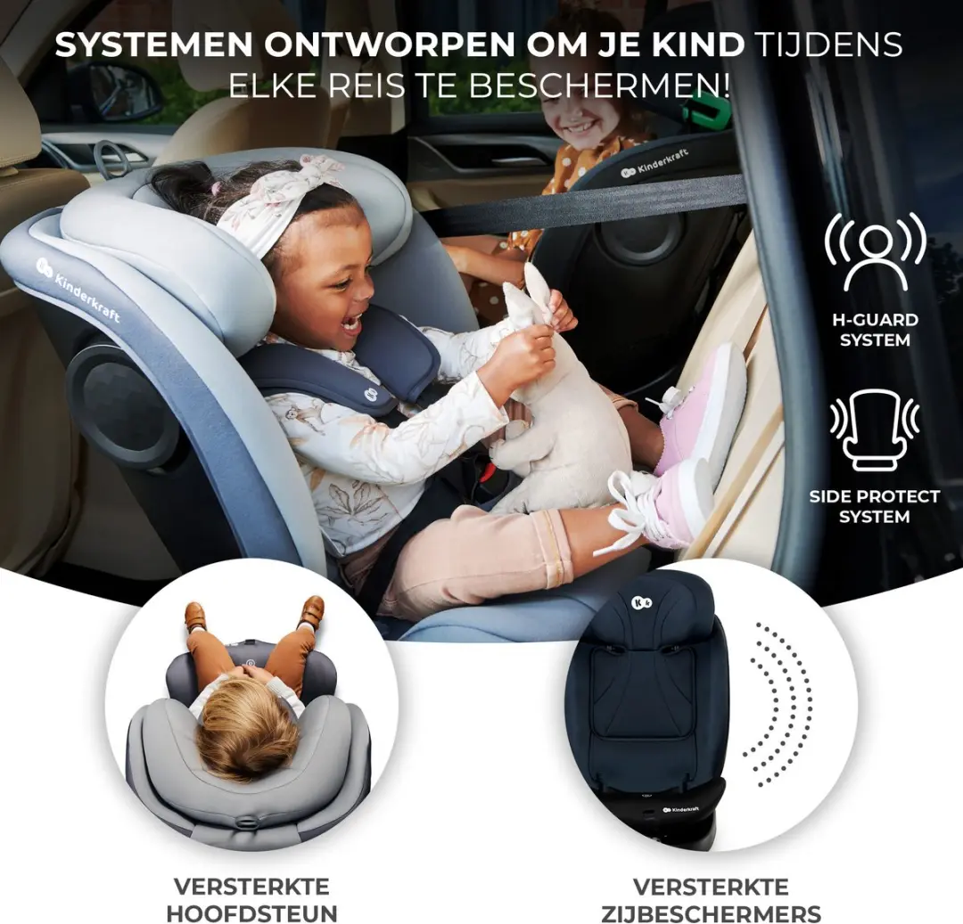 KinderKraft I-GROW I-SIZE Autostoel 40-150cm - Veelkleurig