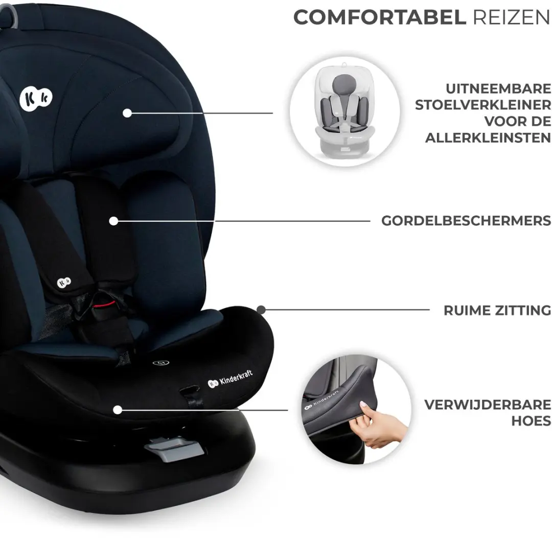KinderKraft I-GROW I-SIZE Autostoel 40-150cm - Veelkleurig