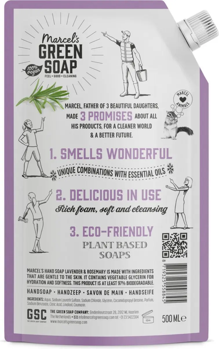 Marcel's Green Soap Navulling Lavendel Rozemarijn 500ml