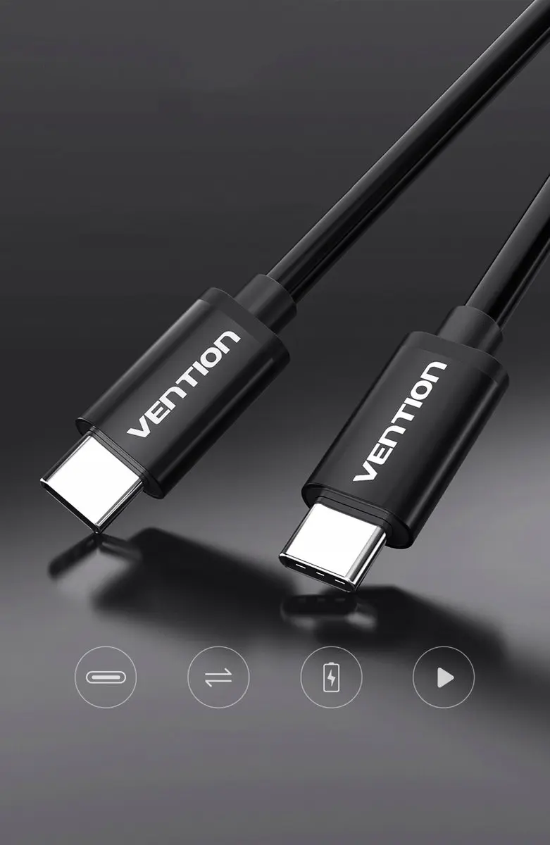 Vention USB-C 3.1 Kabel 1m 3A - Snelladen & 5Gbps