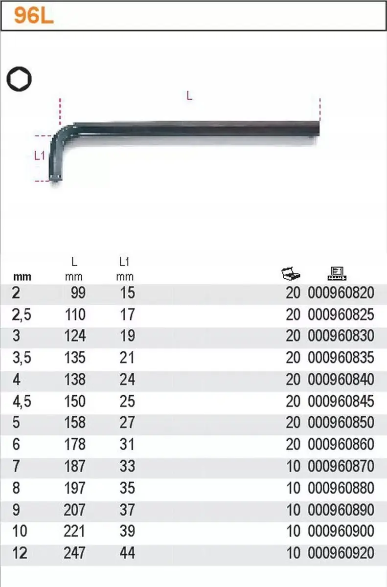 Beta Lange Inbussleutel 3mm - Hoekmodel