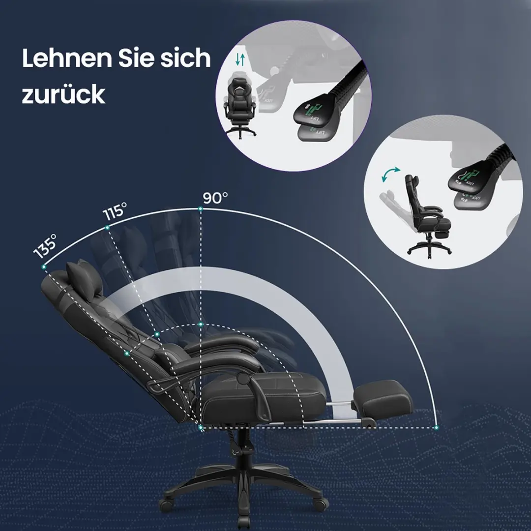Songmics Ergonomische Gamingstoel - Zwart